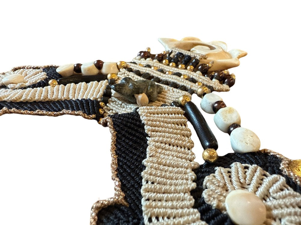 Barbara Witt Necklace – Cream & Black, 12"