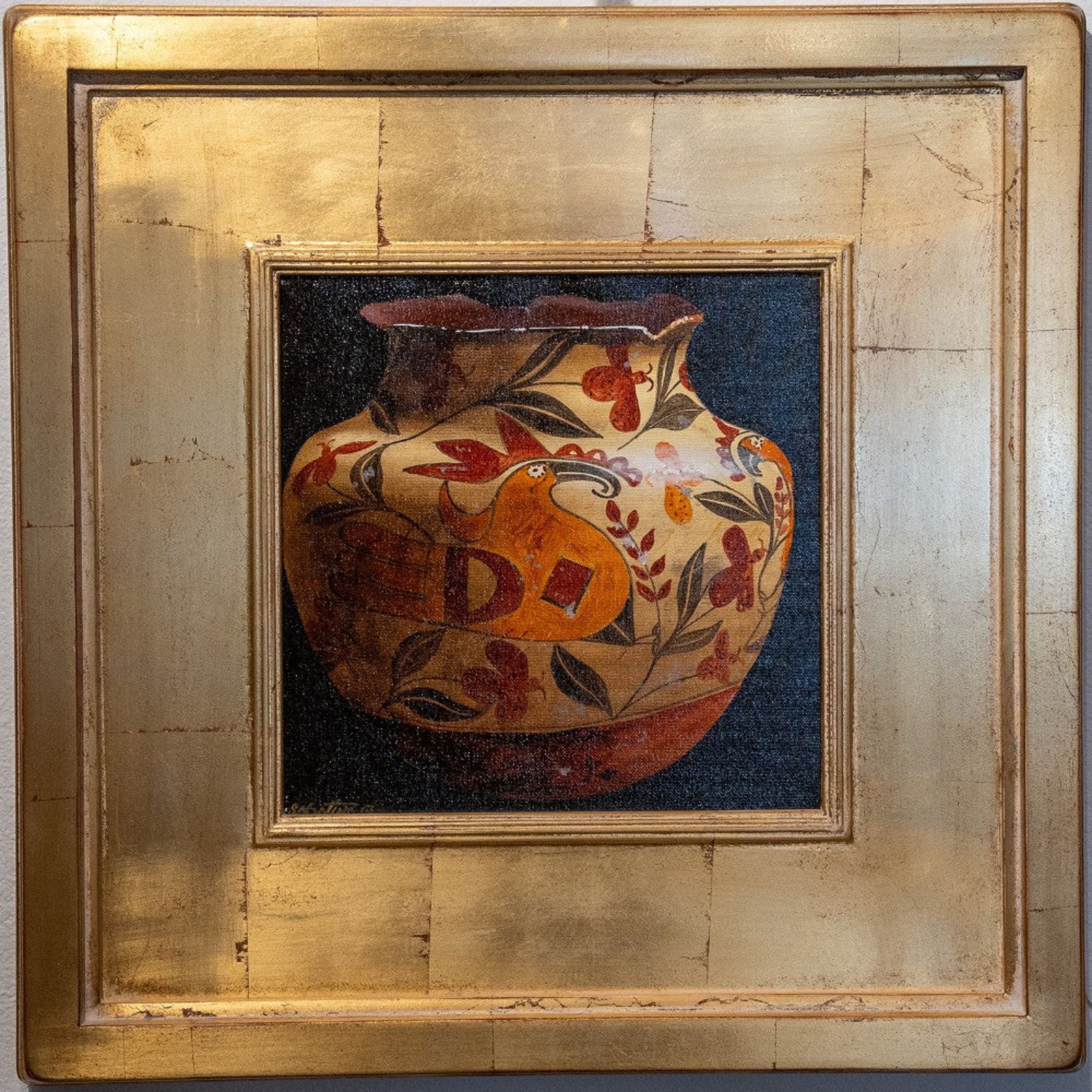 "Acoma Polychrome Jar" by Chuck Sabatino Original Oil Painting 